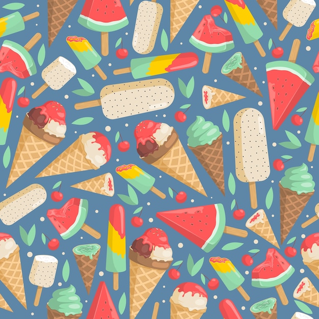 Ice cream seamless pattern