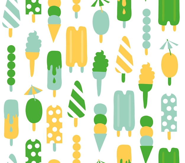 Ice cream seamless vector pattern design