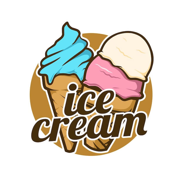 Ice cream shop logo template