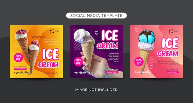 Ice cream shop social media post