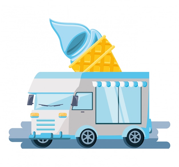 Vector ice cream shop van
