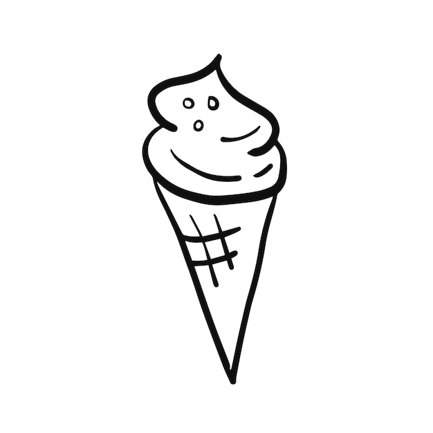 Ice cream simple doodle vector illustration
