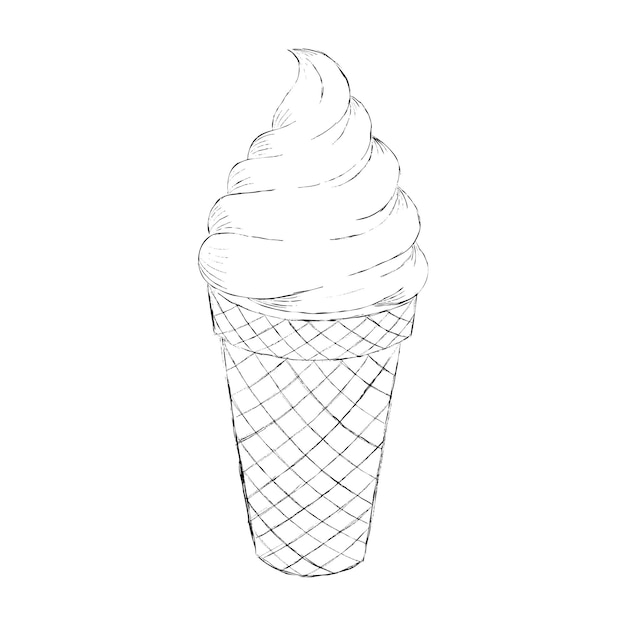 Ice cream sketch hand drawn vector