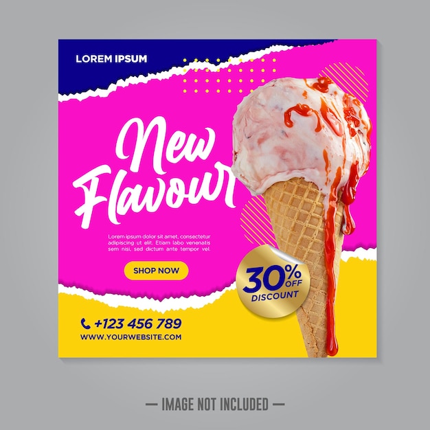 ice cream social media banner template