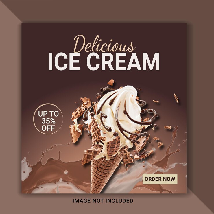 Vector ice cream social media design instagram banner design post