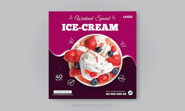 Ice cream social media post design template