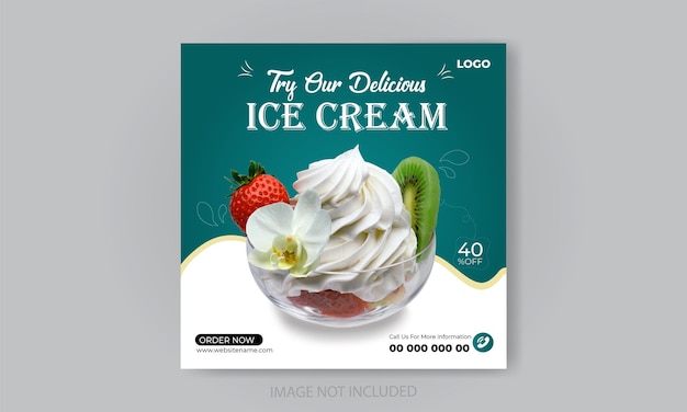 Ice cream social media post design template