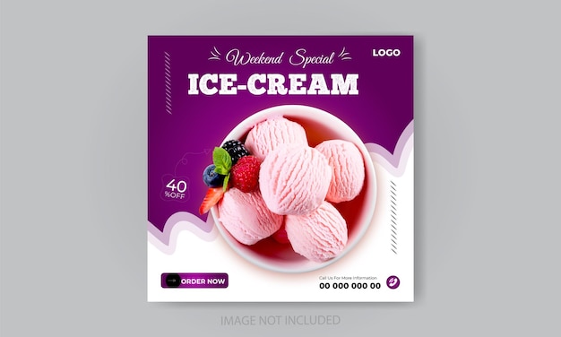 Ice cream social media post design template