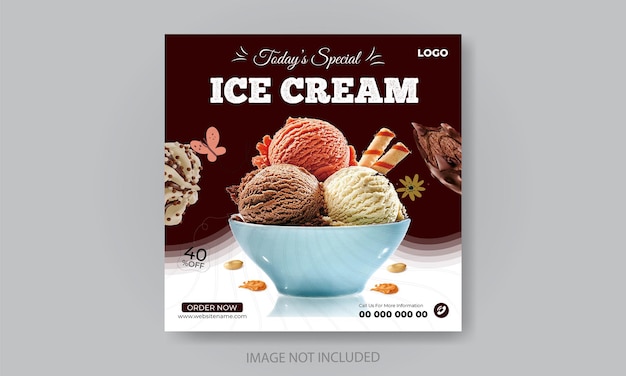 Ice cream social media post design template