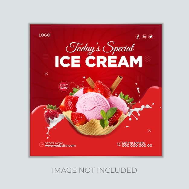 Ice Cream Social media post Design