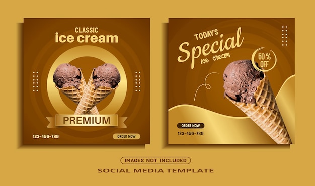 ice cream social media post template