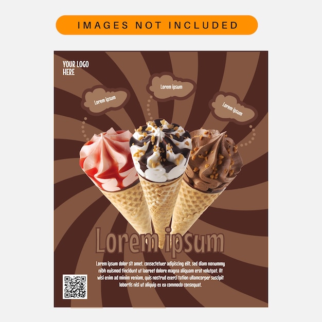 Ice cream social media vector banner