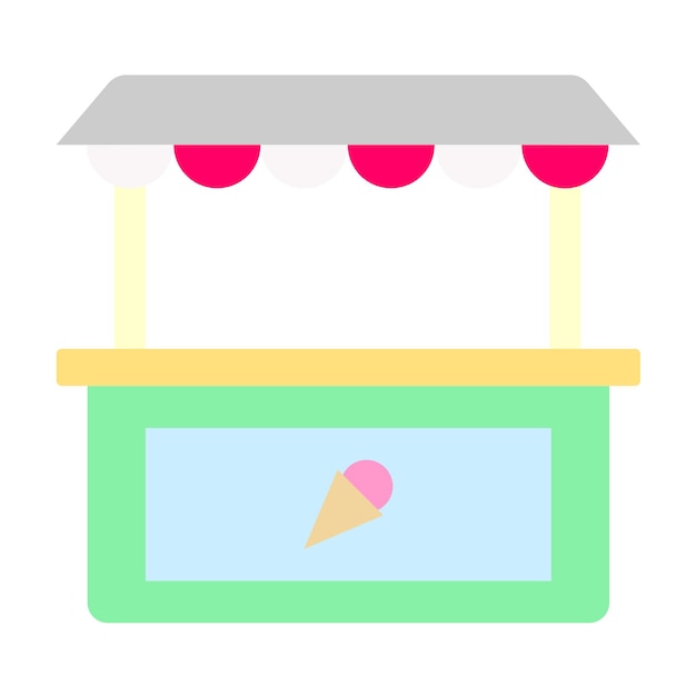 Vector ice cream stall icon style