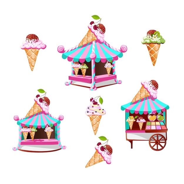 Ice cream stall set