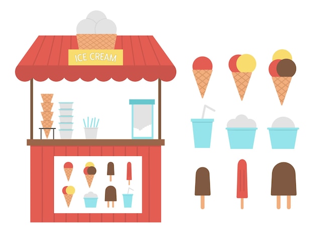 ice cream stall with menu