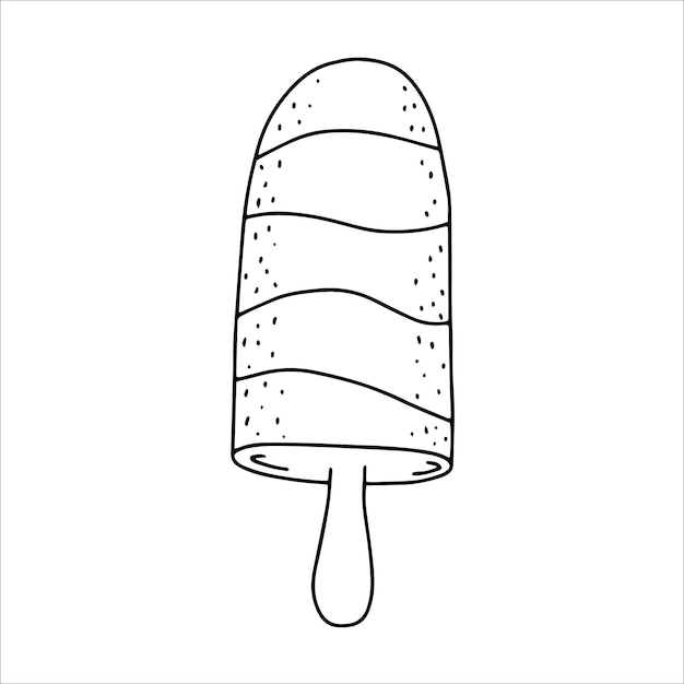 ice cream in the style of a doodle.Hand drawn sweet ice cream