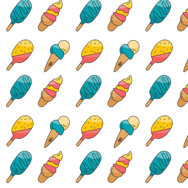 Ice cream summer heat heat colored pattern