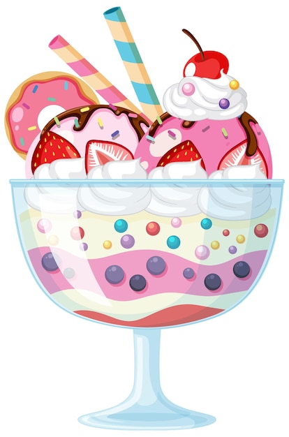 Ice cream sundae served in a glass bowl