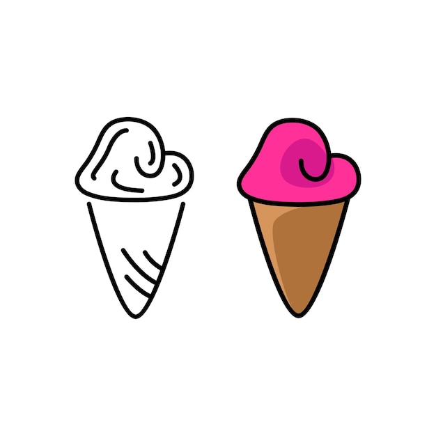 Ice cream symbol flat illustration