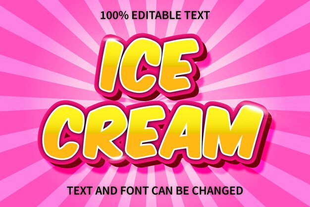 Ice Cream Text Effect Comic Style