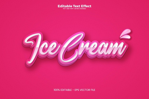 Ice cream text effect in modern trend style