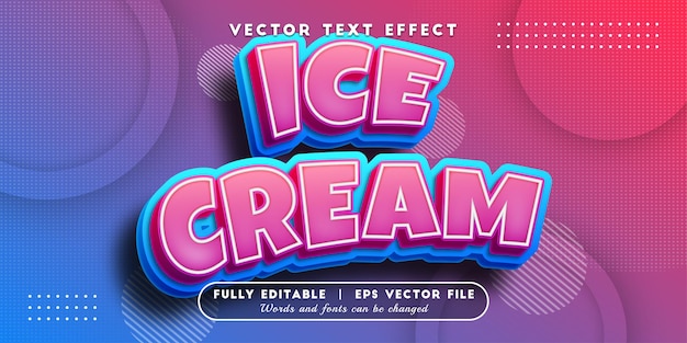 Ice cream text effect with editable text style