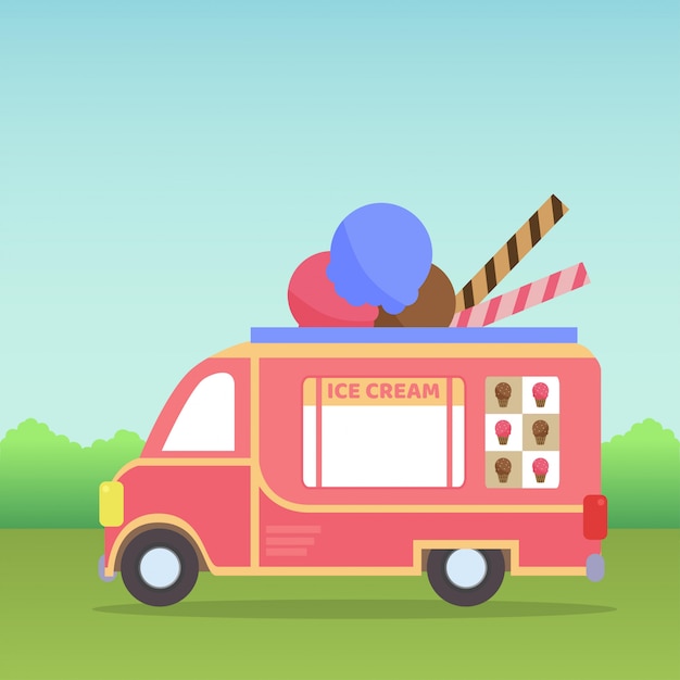 Ice cream truck illustration