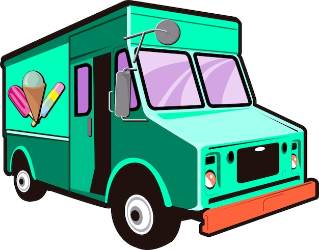 Ice Cream Truck Vector Illustration