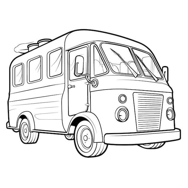 Ice Cream Van Coloring Page Kids Coloring Pages eps