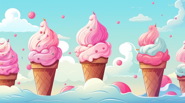 Ice cream vector background