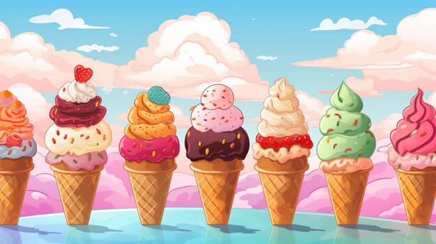 Vector ice cream vector background