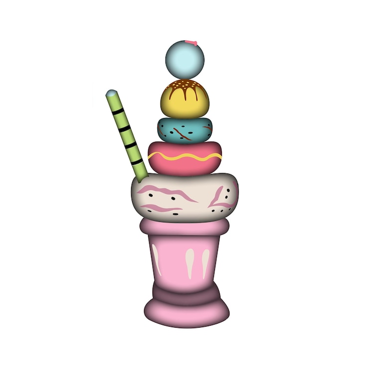 Vector ice cream vector cartoon cupcake ice cream cone