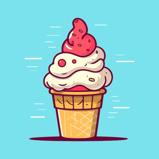 Ice Cream Vector Illustration Ice Cream Cartoon Vector