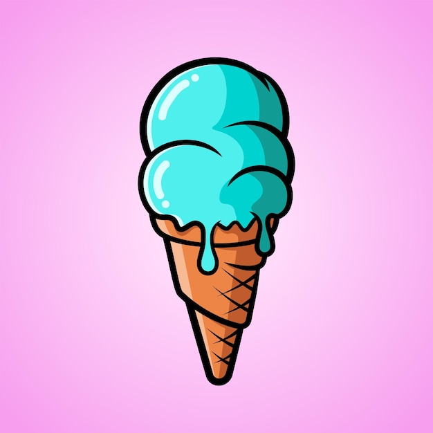 Ice cream vector illustration ice cream cone cartoon illustration