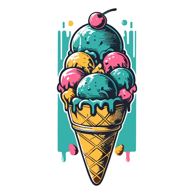 Ice cream vector illustration isolated