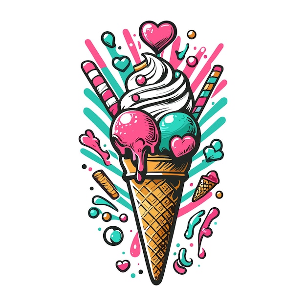 Ice cream vector illustration isolated