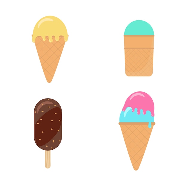 Ice Cream Vector Illustration Sweet Fast Food