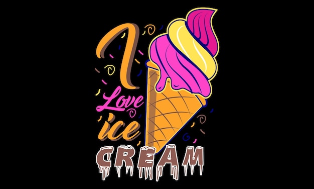 Ice cream vector and illustration t-shirt design.