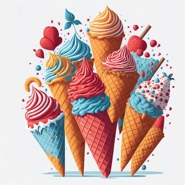 Ice cream vector illustration white background