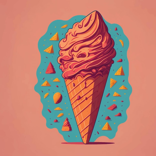 Vettore fondo bianco dell'illustrazione di vettore del gelato