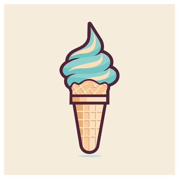 ice cream vector logo flat colors