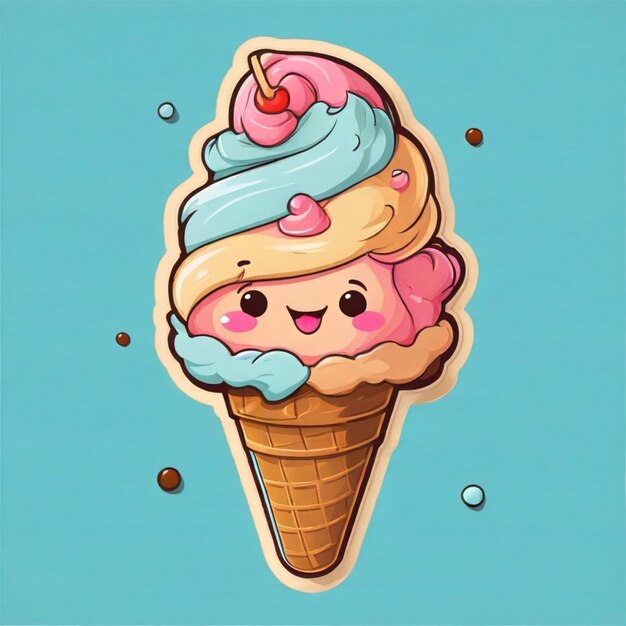 Ice cream vector on a white background