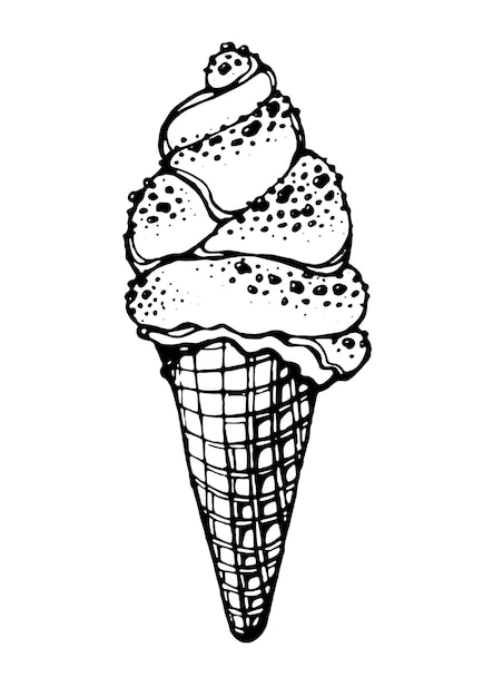 Vector ice cream in a waffle cone vector