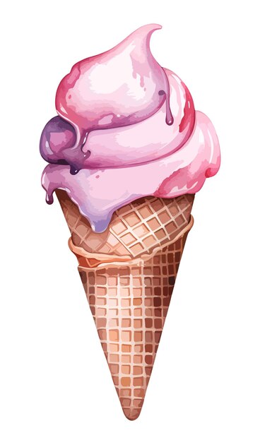 Vettore acquerello di gelato clipart vector