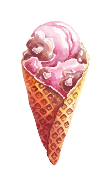 Ice cream Watercolor Vector