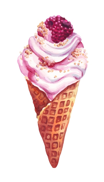 Ice cream Watercolor Vector