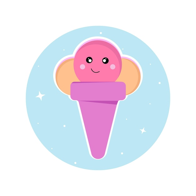 Ice cream with a cute smile The theme of foodx9xA