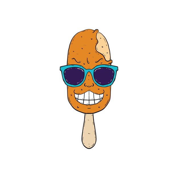 Ice cream with glasses and smile