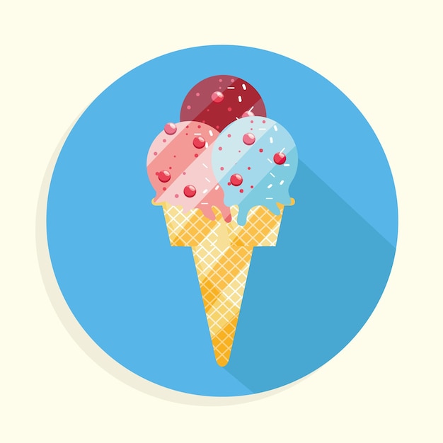 Vector ice cream with sprinkles