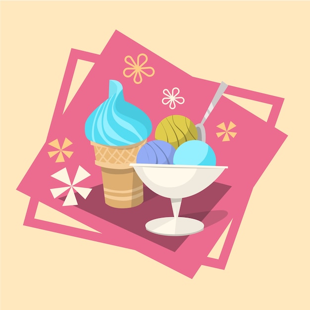 Ice cream zomer koud dessert pictogram